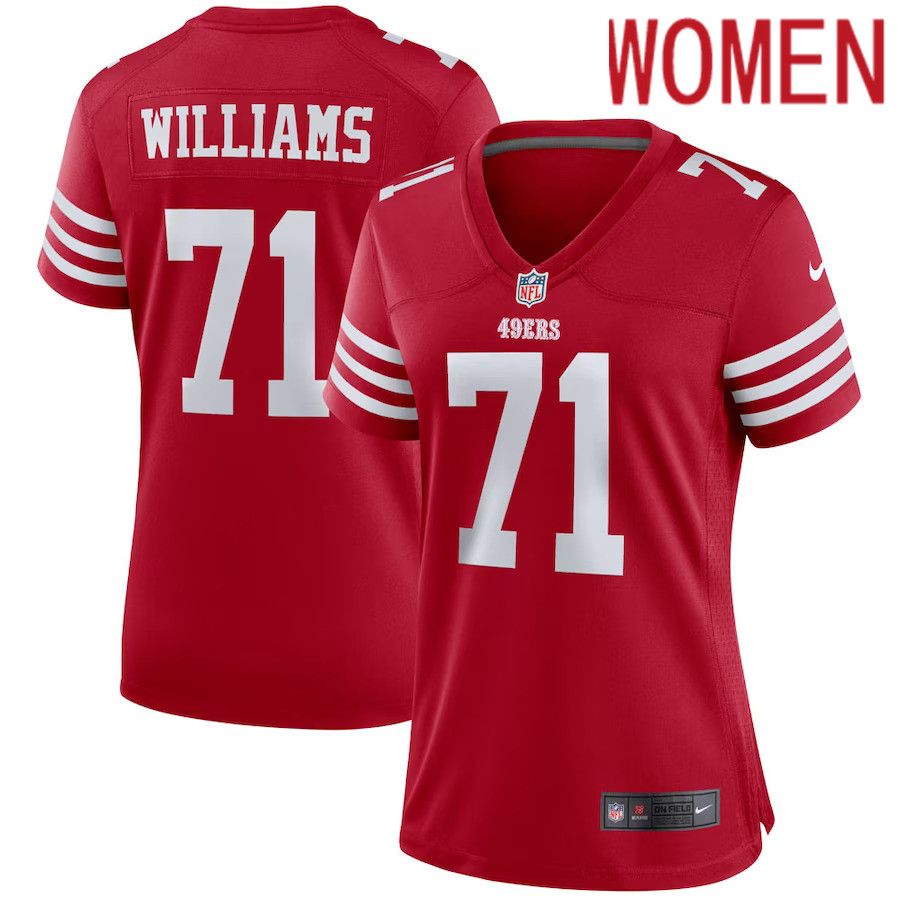 Women San Francisco 49ers 71 Trent Williams Nike Scarlet Team Player Game NFL Jersey